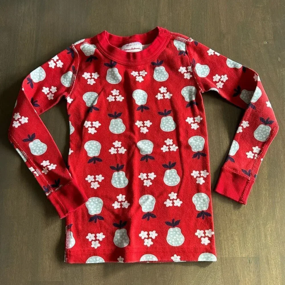 Hanna Andersson size 4 Pear Tree Holiday Long John Pajamas